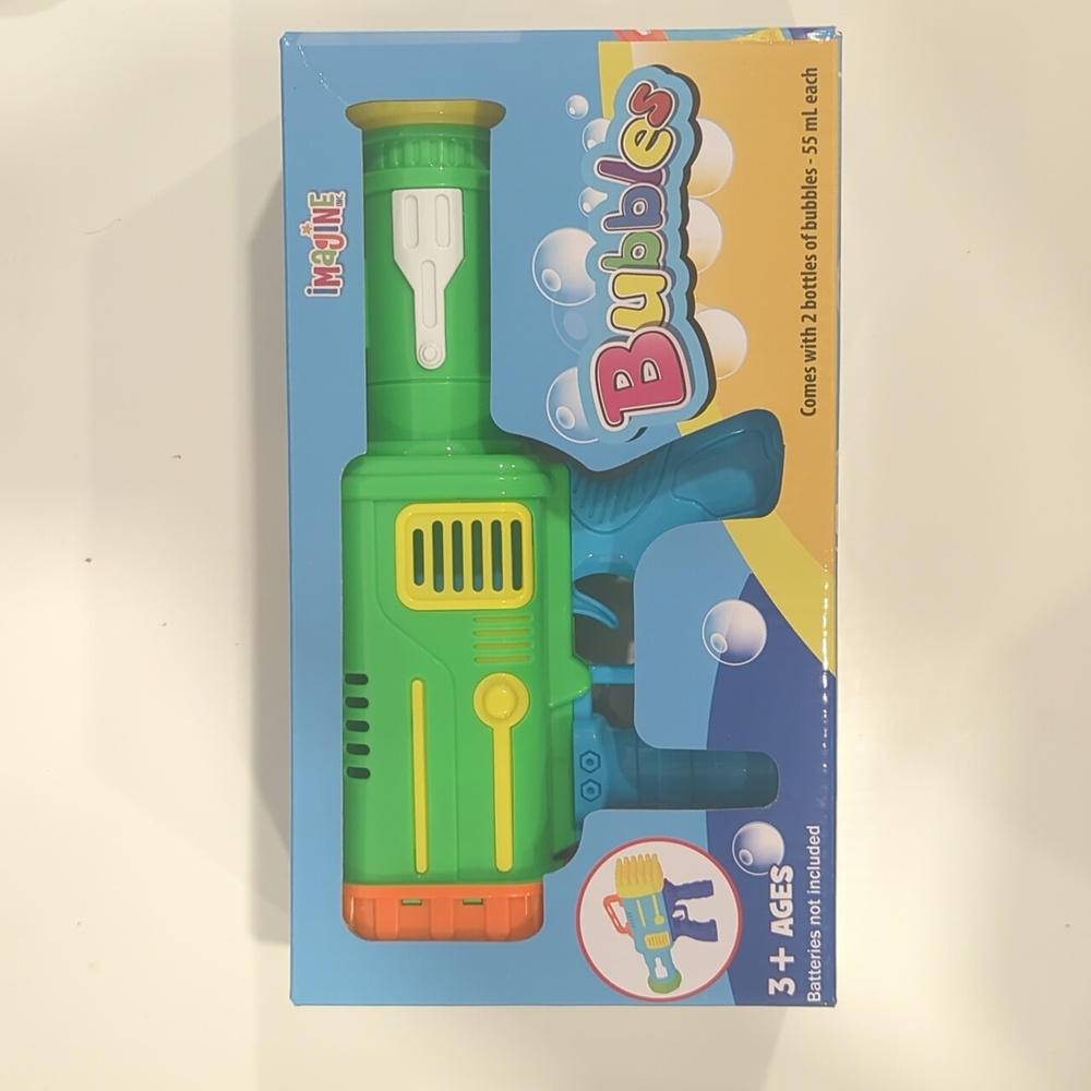 Bubble Machine /Bubbler Maker / 36 Hole Automatic Toy Gun Green NIB